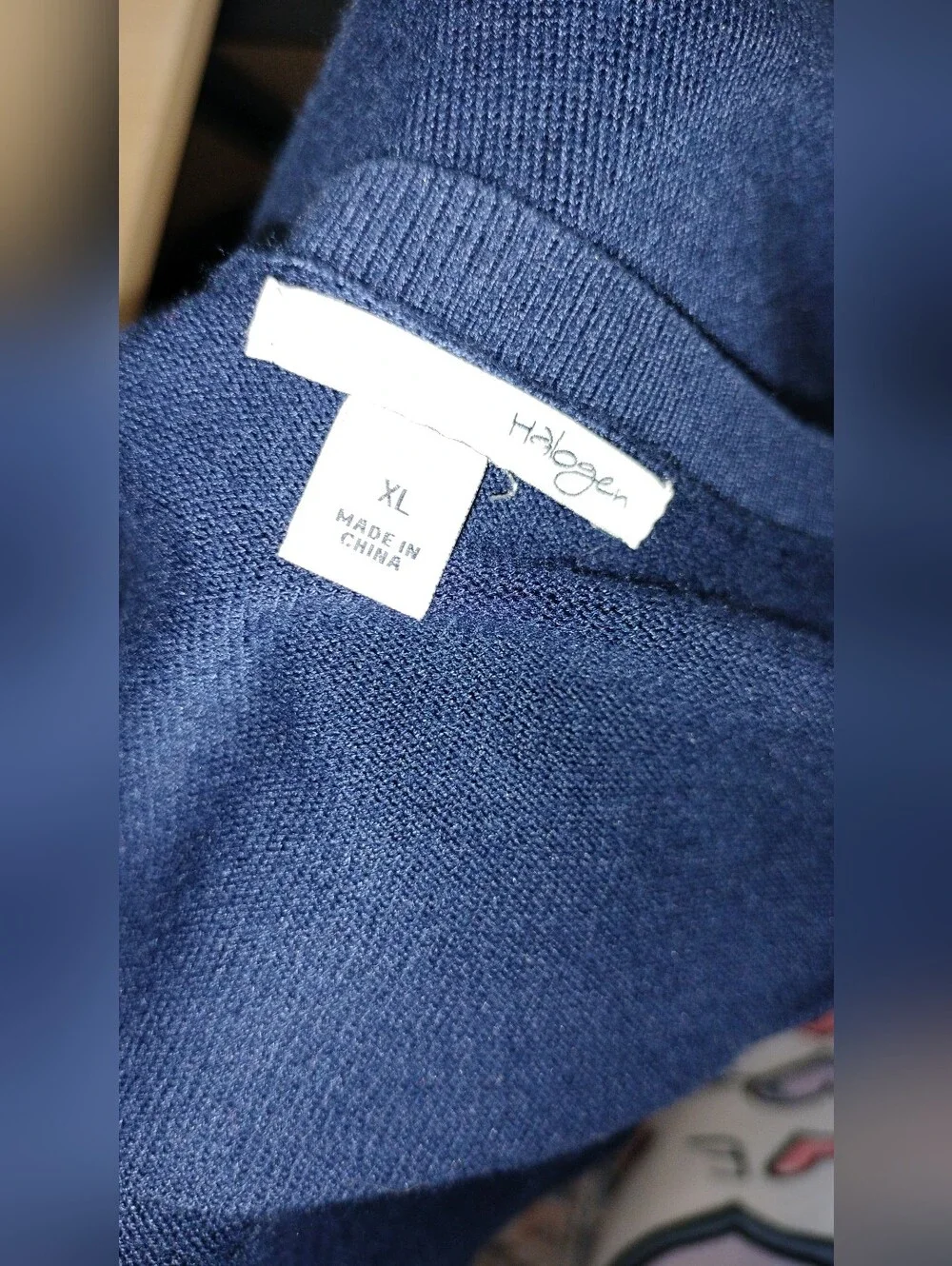 EUC! Halogen Women's Navy Blue Button Front Cardigan 3/4 Sleeves. Size XL - Picture 6 of 8